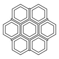 Little honeycomb icon, outline style vector