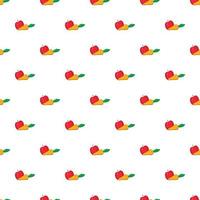 Apple and carrot pattern, cartoon style vector