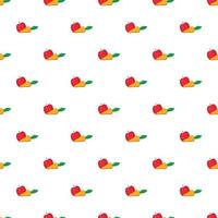 Apple and carrot pattern, cartoon style vector