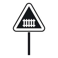 Warning road sign icon, simple style vector
