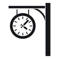 icono de reloj de estación, estilo simple vector