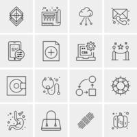 16 iconos de negocios universales vector ilustración de icono creativo para usar en proyectos relacionados con la web y dispositivos móviles