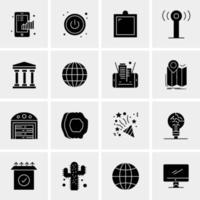 16 iconos de negocios universales vector ilustración de icono creativo para usar en proyectos relacionados con la web y dispositivos móviles