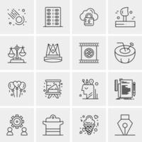 16 iconos de negocios universales vector ilustración de icono creativo para usar en proyectos relacionados con la web y dispositivos móviles