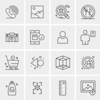 16 iconos de negocios universales vector ilustración de icono creativo para usar en proyectos relacionados con la web y dispositivos móviles