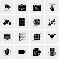 16 iconos de negocios universales vector ilustración de icono creativo para usar en proyectos relacionados con la web y dispositivos móviles