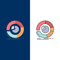 análisis análisis negocio diagrama gráfico circular color plano icono vector