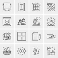 16 iconos de negocios universales vector ilustración de icono creativo para usar en proyectos relacionados con la web y dispositivos móviles