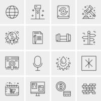 16 iconos de negocios universales vector ilustración de icono creativo para usar en proyectos relacionados con la web y dispositivos móviles