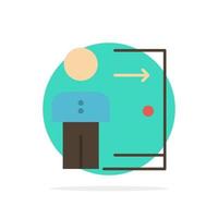 Dismissal Employee Exit Job Layoff Person Personal Abstract Circle Background Flat color Icon vector