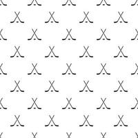 Crossed hockey sticks and puck pattern vector