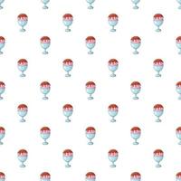 Ice cream with chocolate sauce in bowl pattern vector