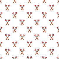 Two torches pattern, cartoon style vector