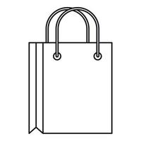 Shopping bag icon, outline style vector