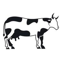 icono de vaca, estilo simple vector