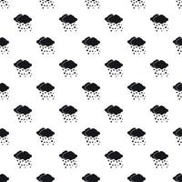 Cloud and snowflakes pattern, simple style vector