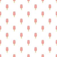 Pink ice cream pattern, cartoon style vector