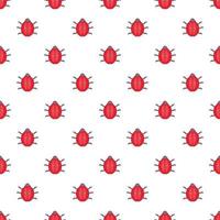 Ladybug pattern, cartoon style vector