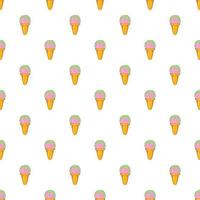 Ice cream pattern, cartoon style vector