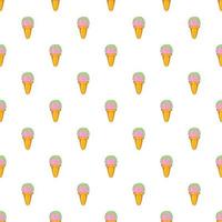 Ice cream pattern, cartoon style vector