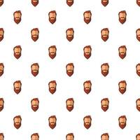 Avatar man with beard pattern, cartoon style vector