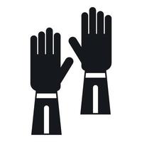 icono de guantes, estilo simple vector