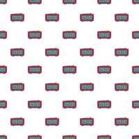 Digital alarm clock pattern, cartoon style vector