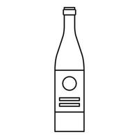 icono de botella de vino, estilo de contorno vector