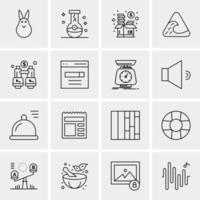 16 iconos de negocios universales vector ilustración de icono creativo para usar en proyectos relacionados con la web y dispositivos móviles