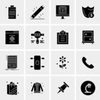 16 iconos de negocios universales vector ilustración de icono creativo para usar en proyectos relacionados con la web y dispositivos móviles