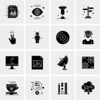 16 iconos de negocios universales vector ilustración de icono creativo para usar en proyectos relacionados con la web y dispositivos móviles