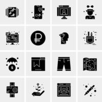 16 iconos de negocios universales vector ilustración de icono creativo para usar en proyectos relacionados con la web y dispositivos móviles