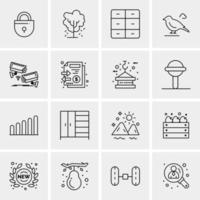 16 iconos de negocios universales vector ilustración de icono creativo para usar en proyectos relacionados con la web y dispositivos móviles