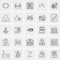 25 iconos de negocios universales vector ilustración de icono creativo para usar en proyectos relacionados con la web y dispositivos móviles