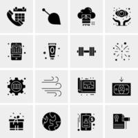 16 iconos de negocios universales vector ilustración de icono creativo para usar en proyectos relacionados con la web y dispositivos móviles