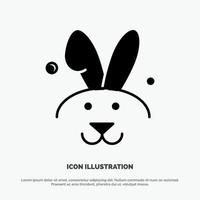 Bunny Easter Rabbit solid Glyph Icon vector