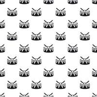 Drum and drumsticks pattern, simple style vector