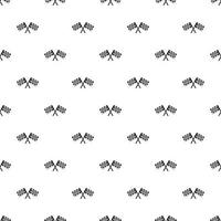 Crossed chequered flags pattern, simple style vector