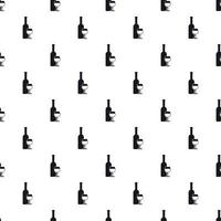 Wine bottle and glass pattern, simple style vector