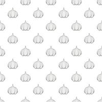 Garlic pattern, cartoon style vector