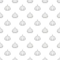 Garlic pattern, cartoon style vector