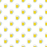 Glass of beer pattern, cartoon style vector