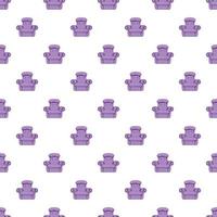 Easy armchair pattern, cartoon style vector