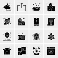 16 iconos de negocios universales vector ilustración de icono creativo para usar en proyectos relacionados con la web y dispositivos móviles