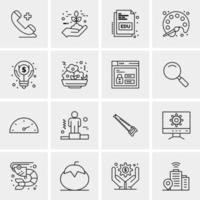 16 iconos de negocios universales vector ilustración de icono creativo para usar en proyectos relacionados con la web y dispositivos móviles