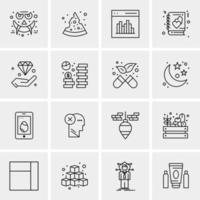 16 iconos de negocios universales vector ilustración de icono creativo para usar en proyectos relacionados con la web y dispositivos móviles