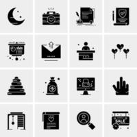 16 iconos de negocios universales vector ilustración de icono creativo para usar en proyectos relacionados con la web y dispositivos móviles