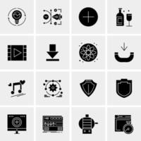 16 iconos de negocios universales vector ilustración de icono creativo para usar en proyectos relacionados con la web y dispositivos móviles