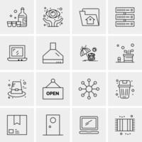 16 iconos de negocios universales vector ilustración de icono creativo para usar en proyectos relacionados con la web y dispositivos móviles