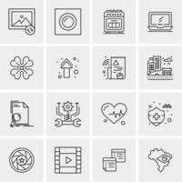 16 iconos de negocios universales vector ilustración de icono creativo para usar en proyectos relacionados con la web y dispositivos móviles